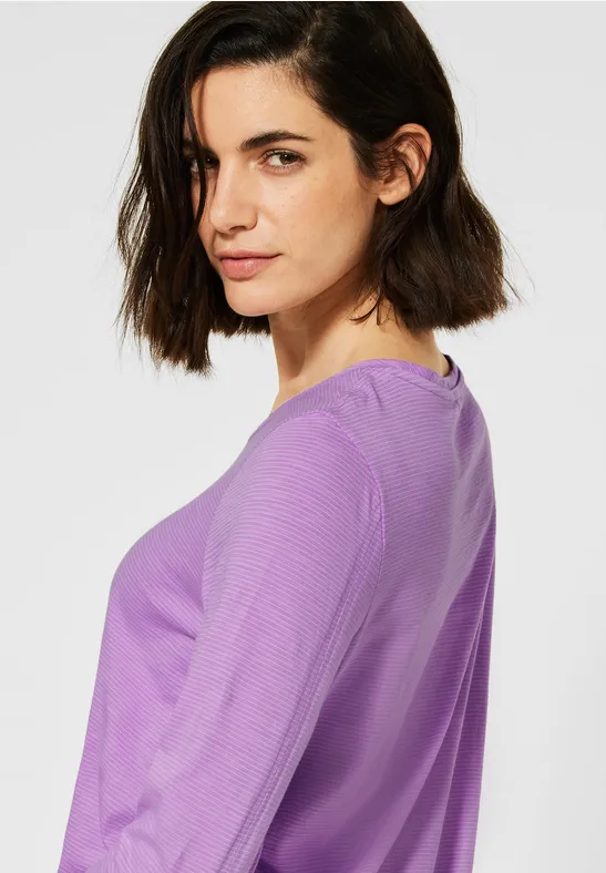 Shirt met 3/4-mouwen soft violet