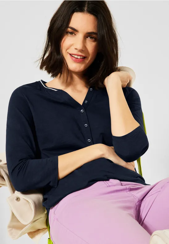 T-shirt avec fil flammé deep blue