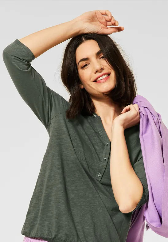 T-shirt avec fil flammé soft khaki