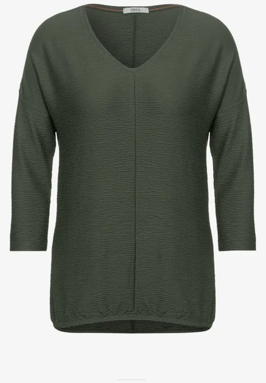 T-shirt en Seersucker décontracté soft khaki