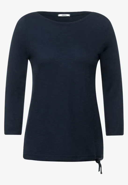 Gestructureerd basic shirt deep blue