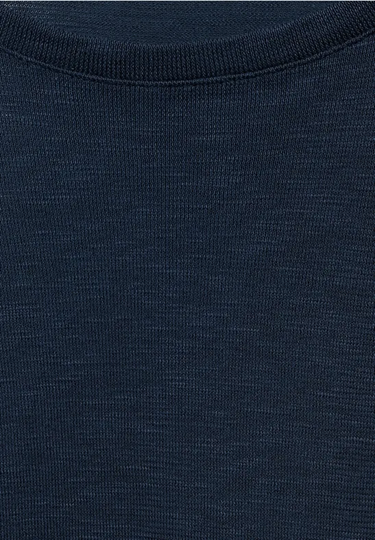 Gestructureerd basic shirt deep blue