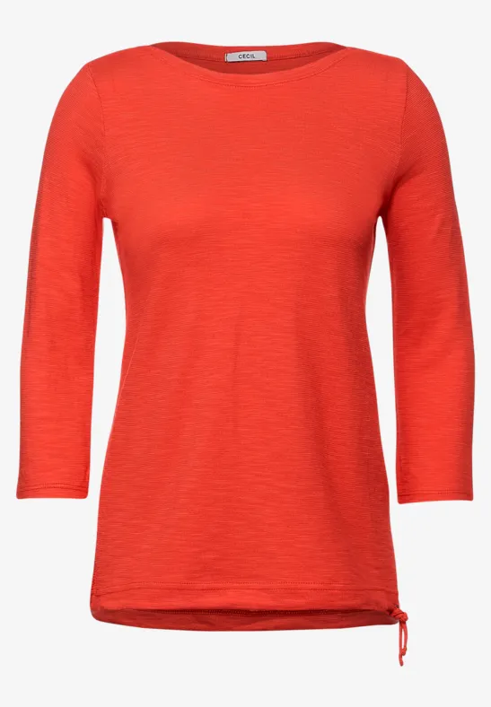 Strukturiertes Basic Shirt papaya orange