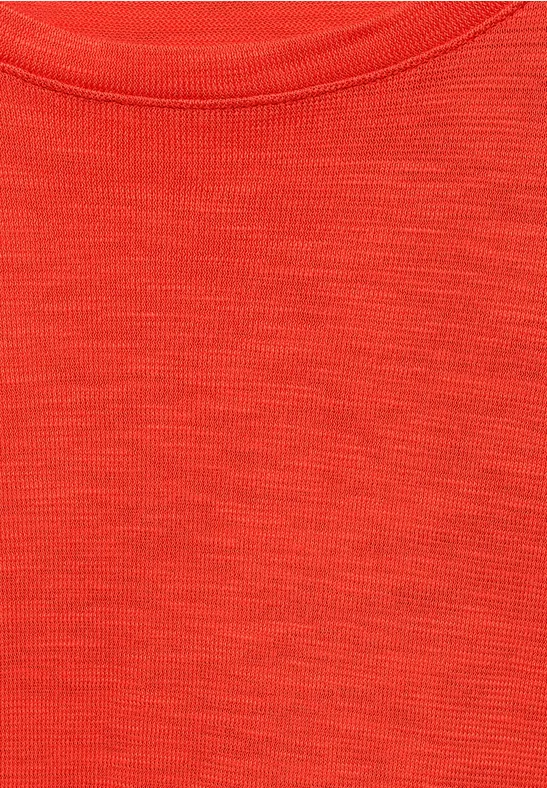 Strukturiertes Basic Shirt papaya orange