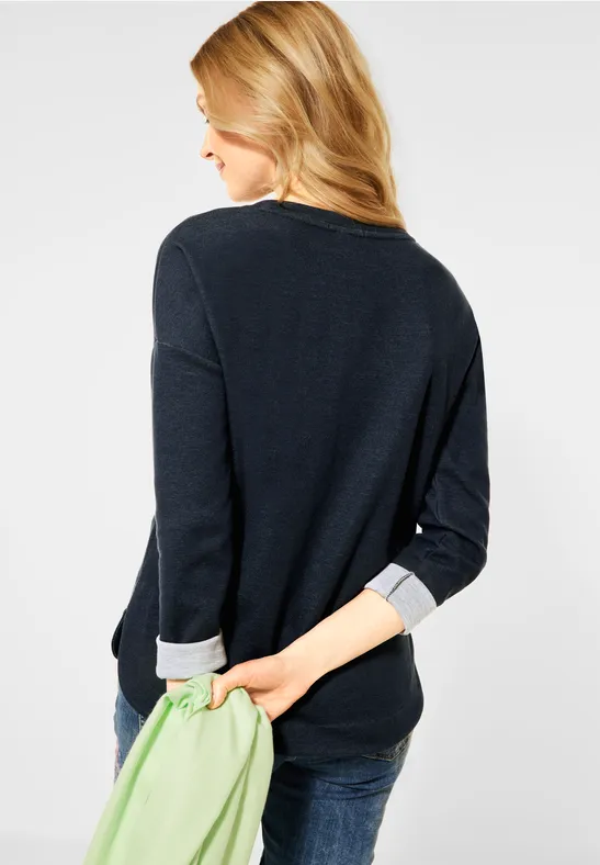Shirt met dubbelzijdige stijl carbon grey