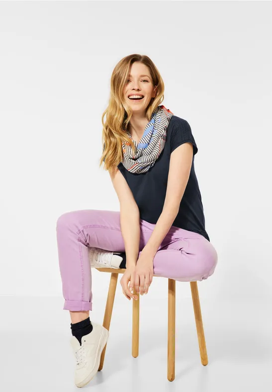 Shirt met gesmokte details deep blue
