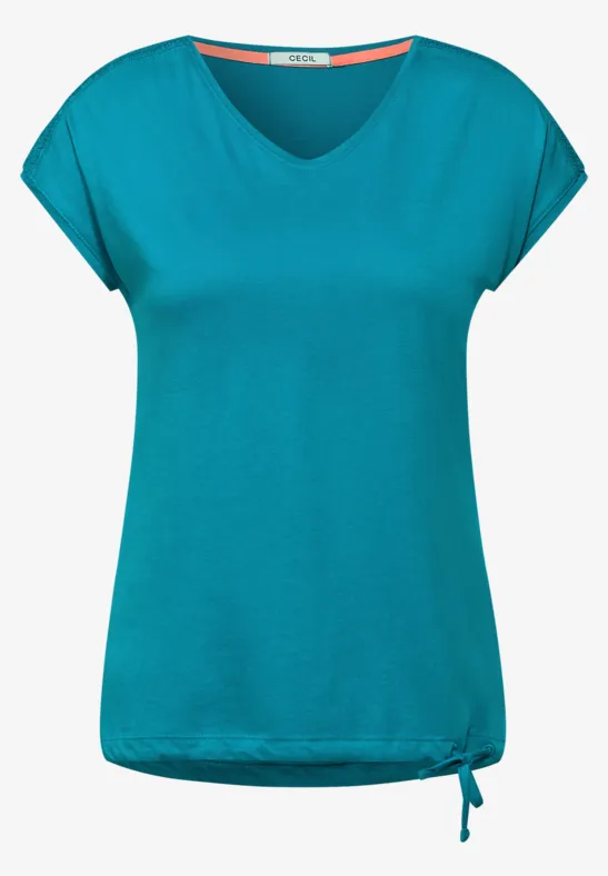 T-shirt avec détails smockés cool lagoon blue