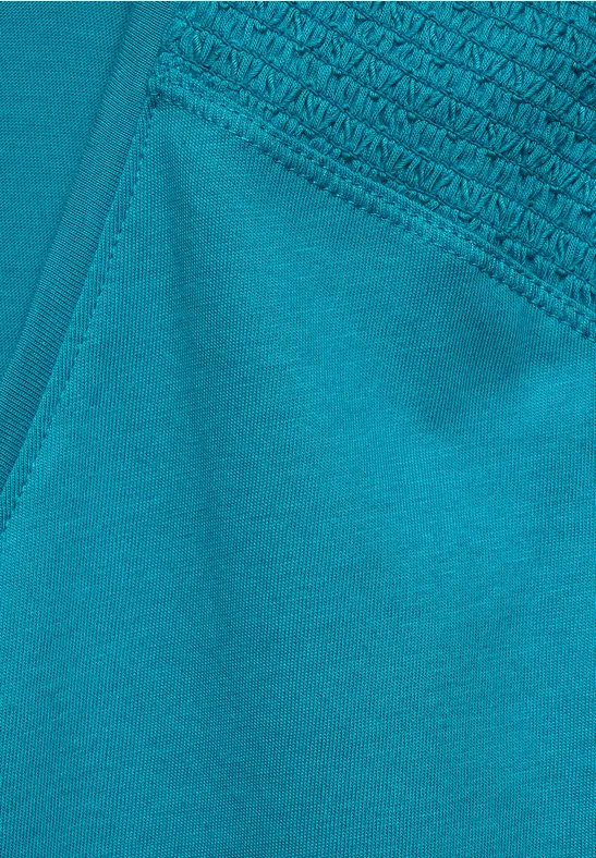 T-shirt avec détails smockés cool lagoon blue