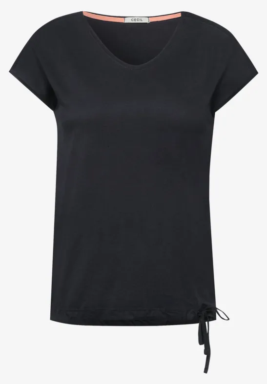 Shirt met gesmokte details carbon grey