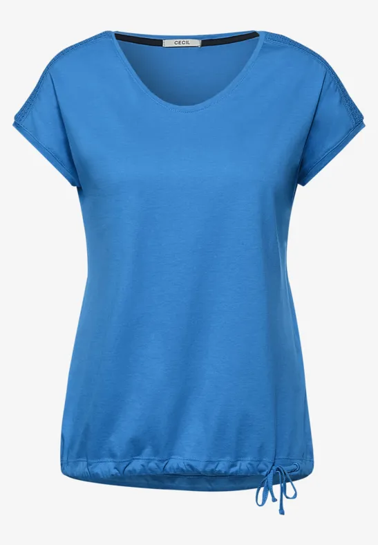 Shirt met gesmokte details provence blue