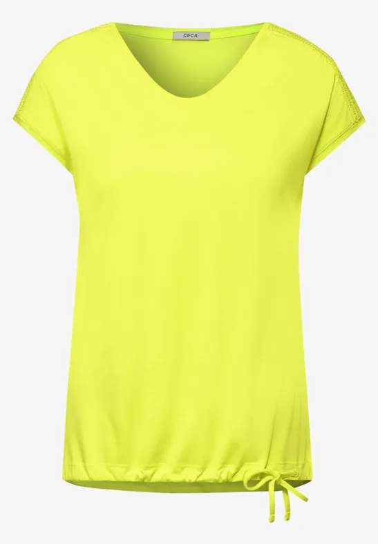 T-shirt avec détails smockés sunny lime