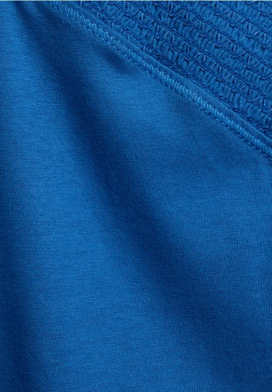 T-shirt avec détails smockés lake blue