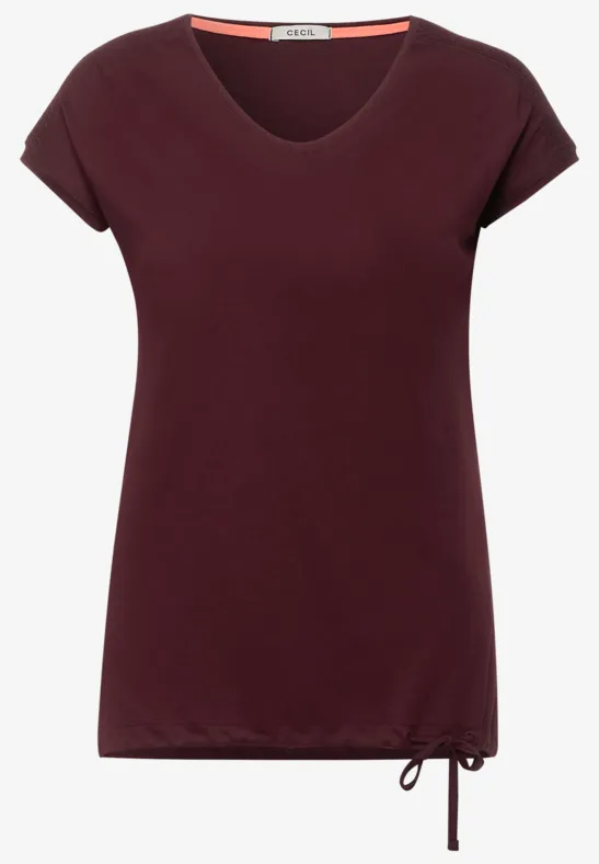 T-shirt avec détails smockés red grape