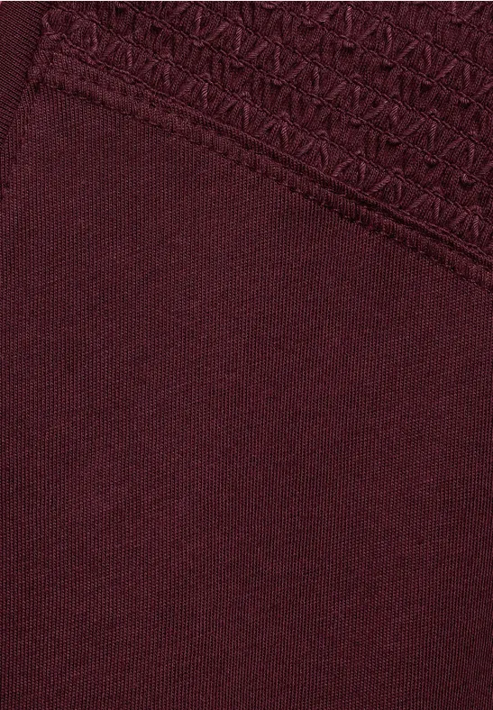 T-shirt avec détails smockés red grape