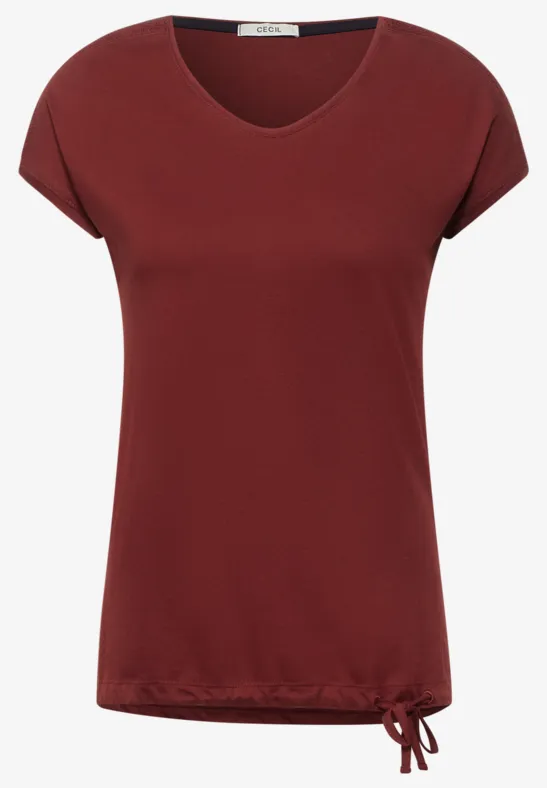 T-shirt avec détails smockés copper brown