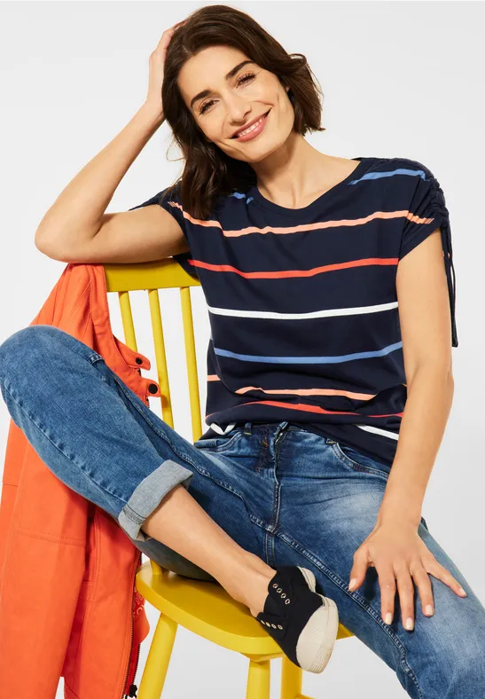 Shirt met gestreept patroon deep blue