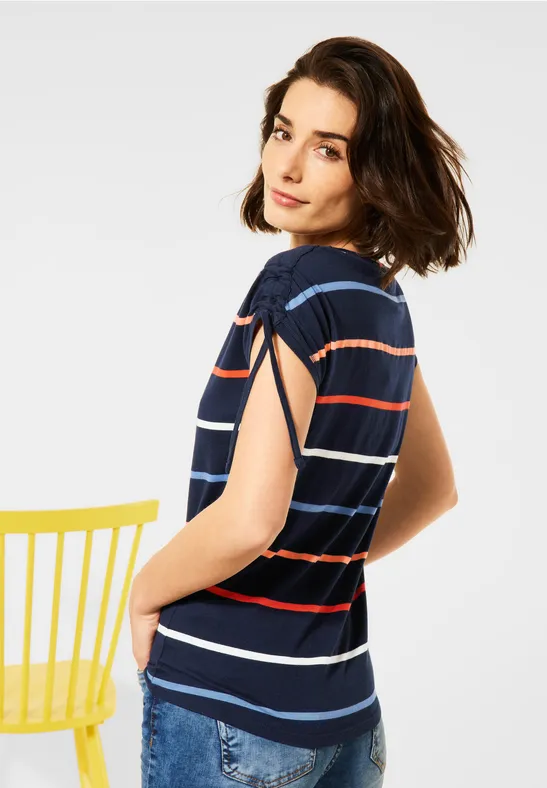 Shirt met gestreept patroon deep blue