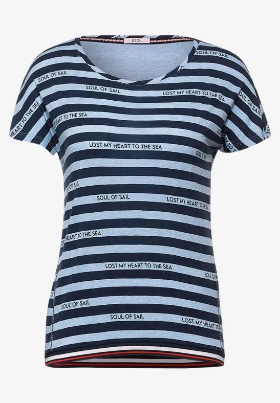 T-Shirt in Melange Optik light blue melange