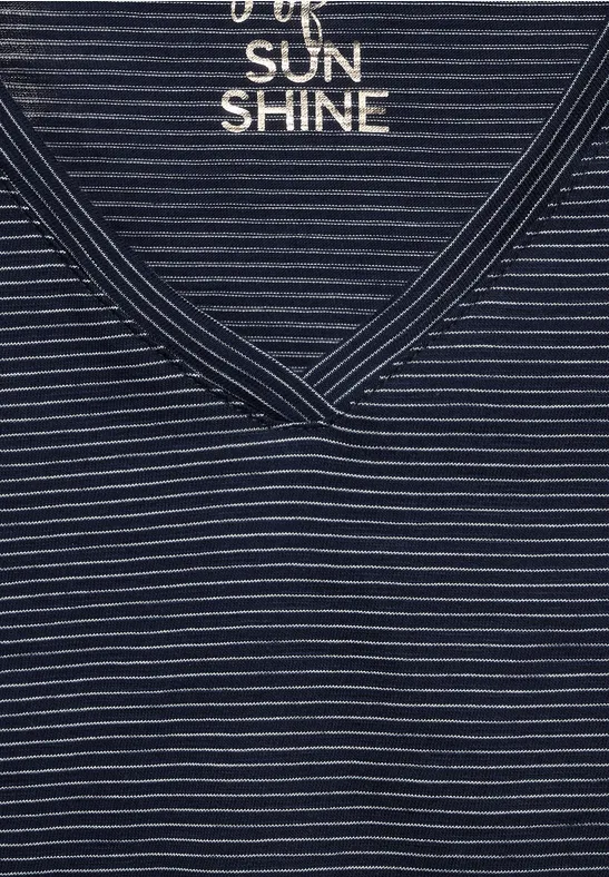T-shirt met gesmokte details deep blue