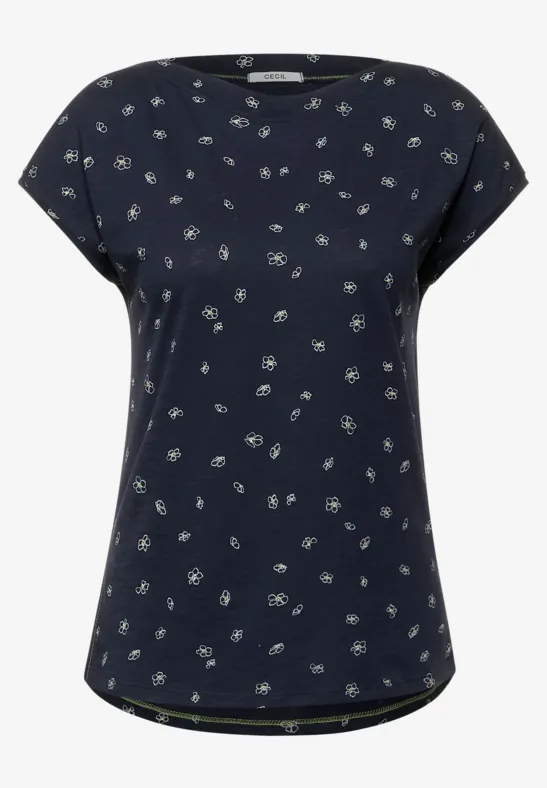 T-Shirt mit Minimal Print deep blue