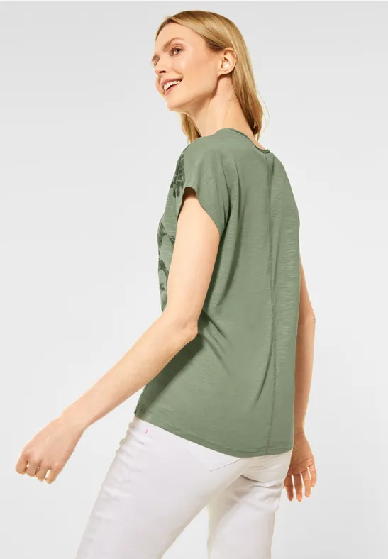 Shirt met bloemenprint urban khaki