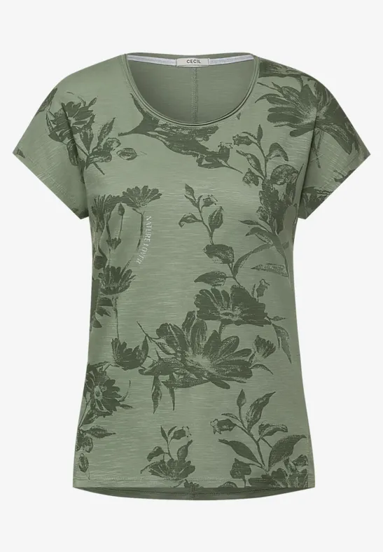 Shirt met bloemenprint urban khaki
