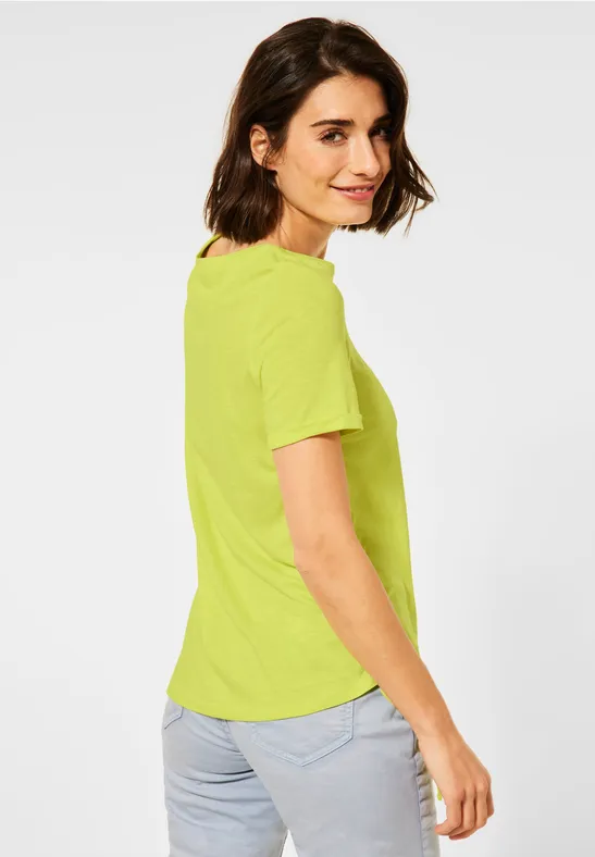 T-shirt met plooitjes sunny lime