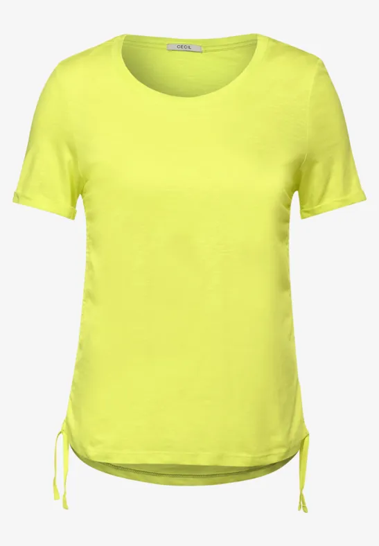 T-shirt met plooitjes sunny lime