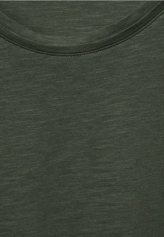 T-shirt met plooitjes utility olive