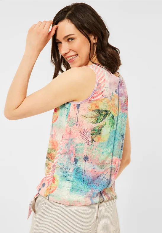 Top mit Burnout Optik fresh coral