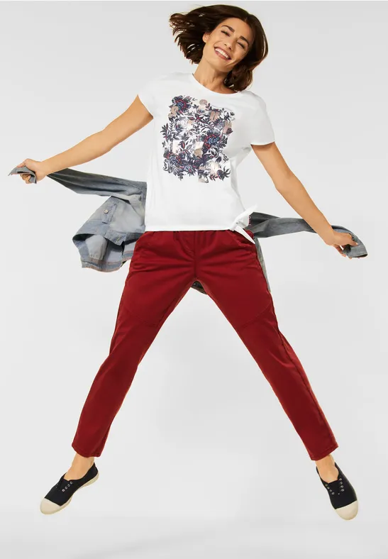 T-Shirt mit Schleifen Detail pure off white