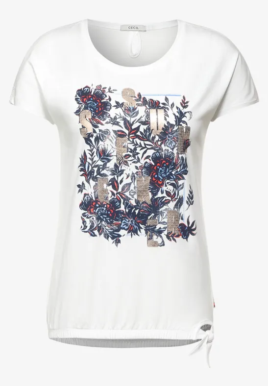 T-Shirt mit Schleifen Detail pure off white