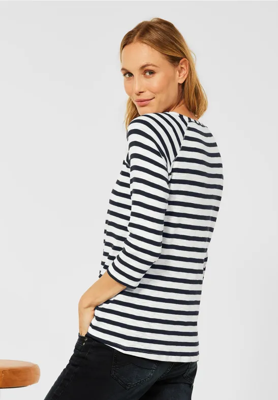 T-shirt met gestreept patroon deep blue