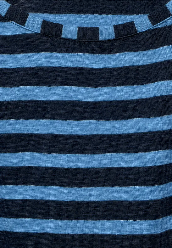 T-shirt met gestreept patroon soft mid blue