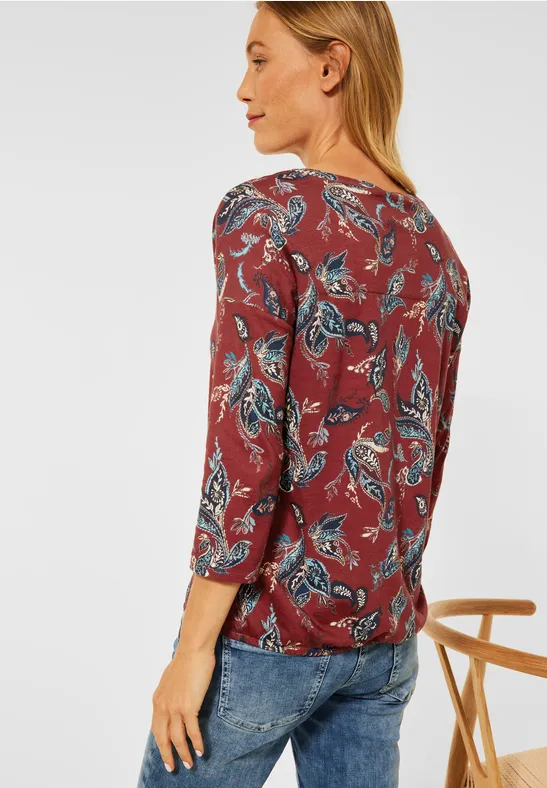Shirt in tuniekstijl copper brown