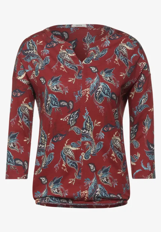 Shirt in tuniekstijl copper brown