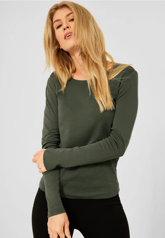 Basic effen shirt utility olive