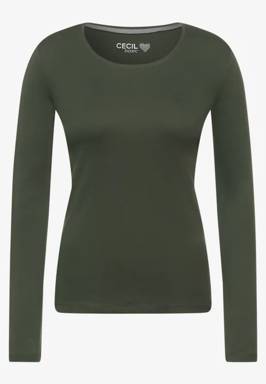 Basic effen shirt utility olive