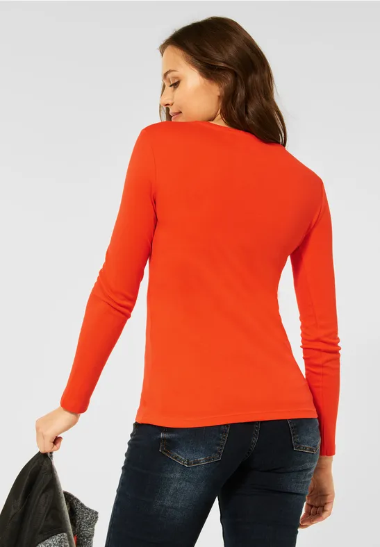 Basic effen shirt smoked paprika orange