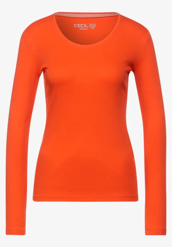 Basic effen shirt smoked paprika orange