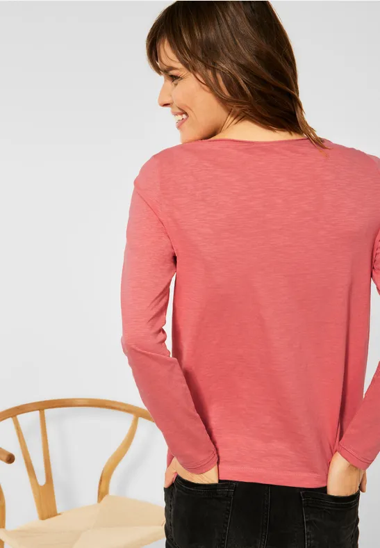 Basic Shirt in Unifarbe rose pepper