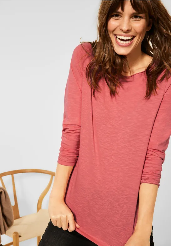 Basic Shirt in Unifarbe rose pepper