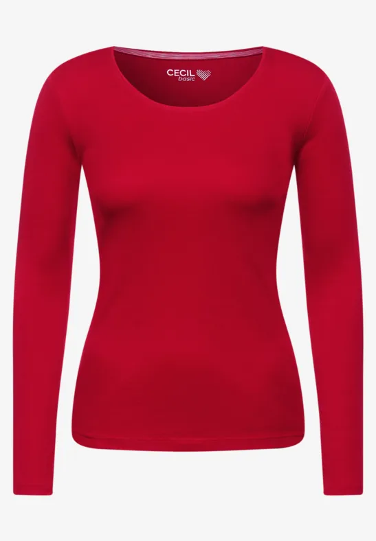 T-shirt basique de couleur unie cherry red