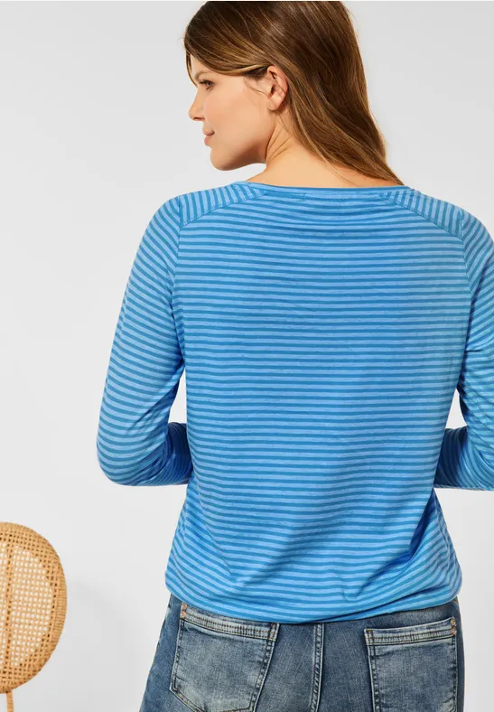 Shirt met gestreept patroon mountain blue