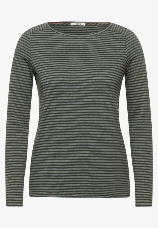 Shirt met gestreept patroon utility olive