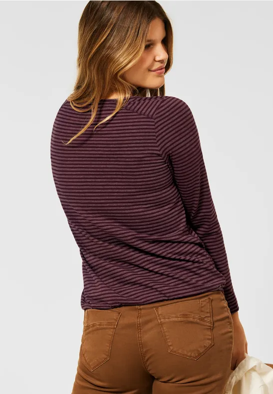 Shirt met gestreept patroon red grape