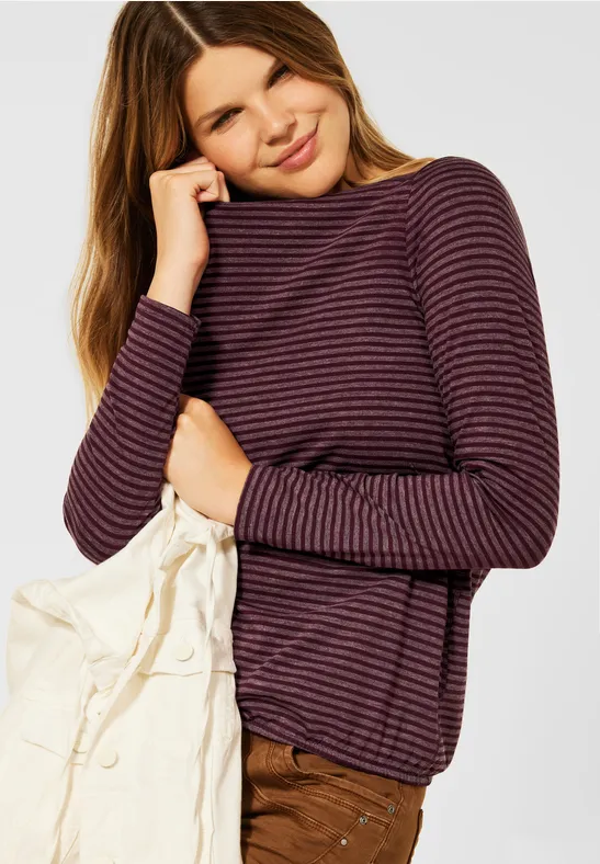 Shirt met gestreept patroon red grape