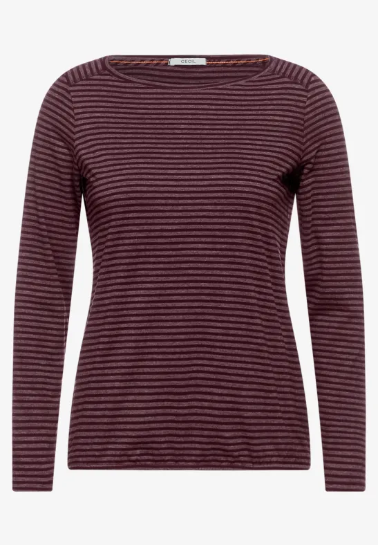 Shirt met gestreept patroon red grape