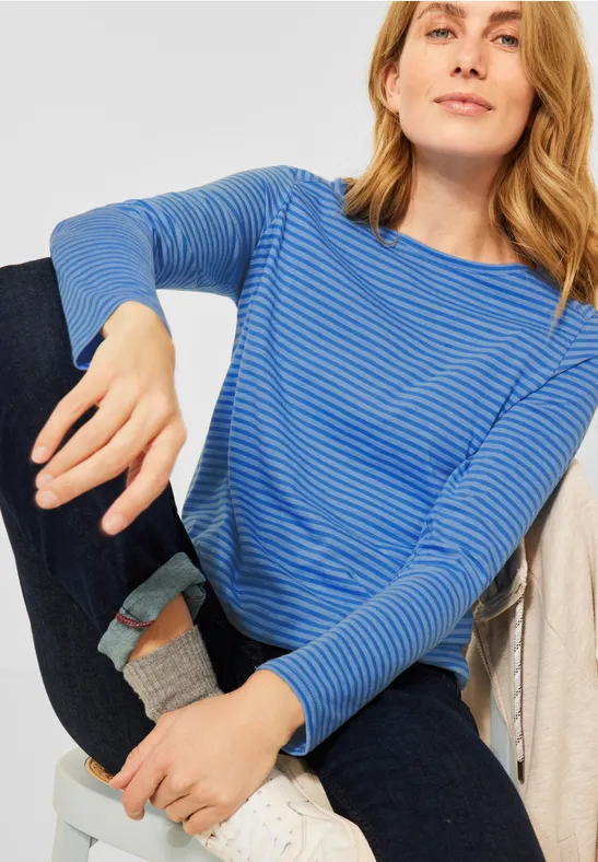 Shirt met gestreept patroon just blue