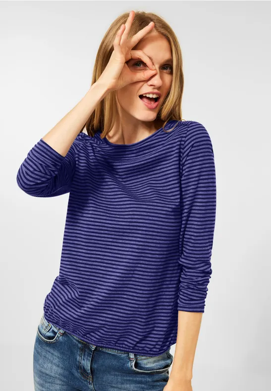 Shirt met gestreept patroon cosmic blue